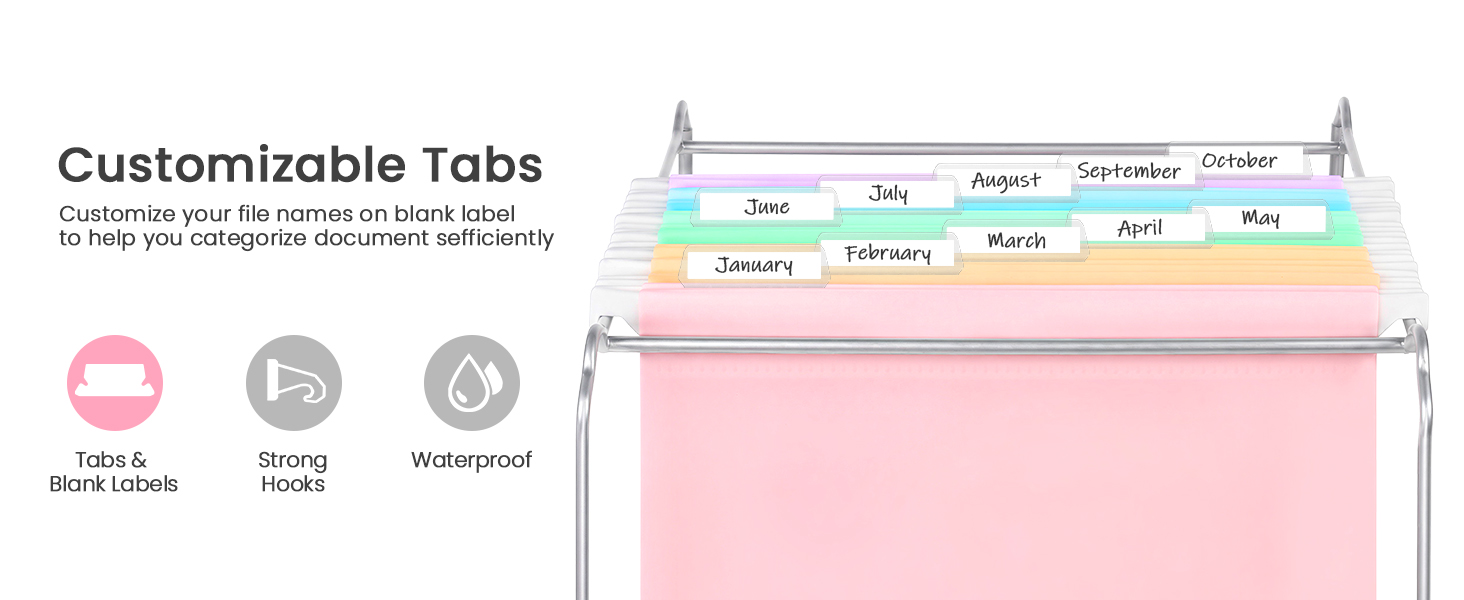 file folders hanging with tabs