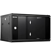 RackPath 6U Wall Mount Network Rack Cabinet – Quiet Cooling Fan, Locking Glass Door, 17.7