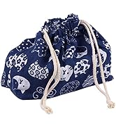 TOYANDONA Blue Cotton and Line Lunch Bag