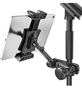 JUBOR Tablet Holder for Microphone Stand, Mic Music Stand Tablet Holder for iPad, Smartphone Tabl...