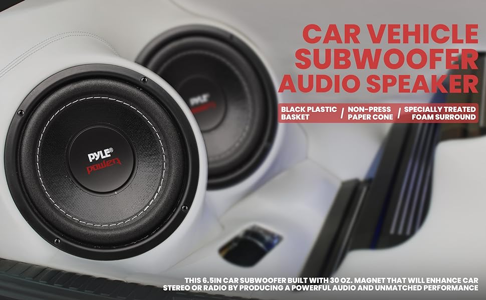 Audio Speaker;Speaker;Car;Subwoofer;Sound System;Pyle;Vehicle Stereo;Vehicle Subwoofer;Stereo;