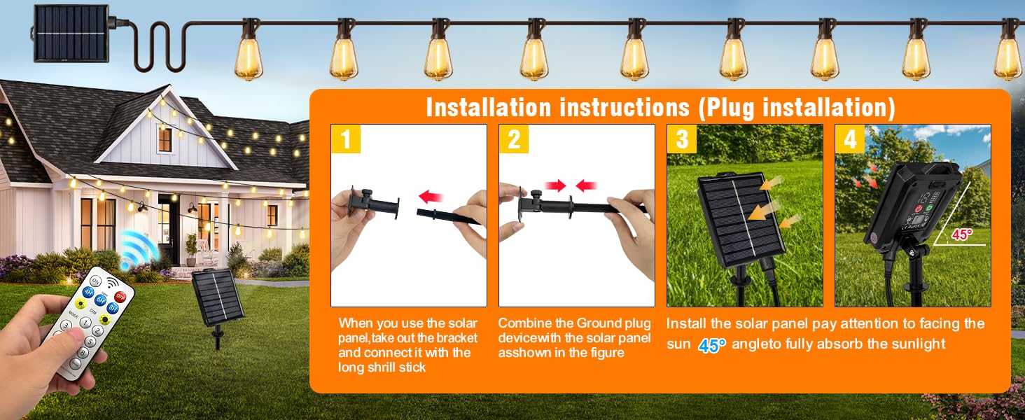 solar outdoor string lights