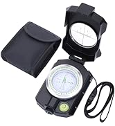Sportneer Compass Survival Hiking Military Waterproof Lensatic Compass with Inclinometer for Camp...