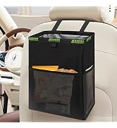 Homelove Hanging Car Trash Can with 4 Storage Pockets, Waterproof Leakproof Oxford Auto Garbage B...
