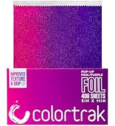 Colortrak Pink/Purple Gradient Pop-up Foil w/Dispenser (400 Count), Pre-cut Sheets, Non-Slip Embo...