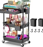 Plastic Rolling Cart with 1 Drawer