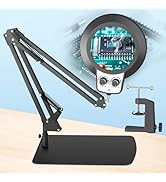 HITTI 12X Magnifying Glass with Light, 2026 New Upgrade Infinite Color and Stepless Dimming Desk ...