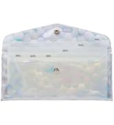 Mogoostry Cash Envelopes Wallet PVC Stone Decor Money Holder with 6PCS Pocket Dividers and Tab St...