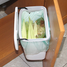 hanging trash can with lid installation