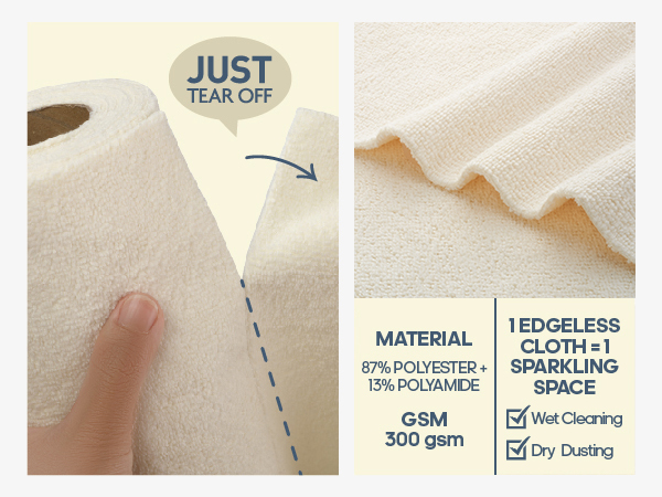 Fantasticlean Microfiber Cleaning Cloth Roll- Material