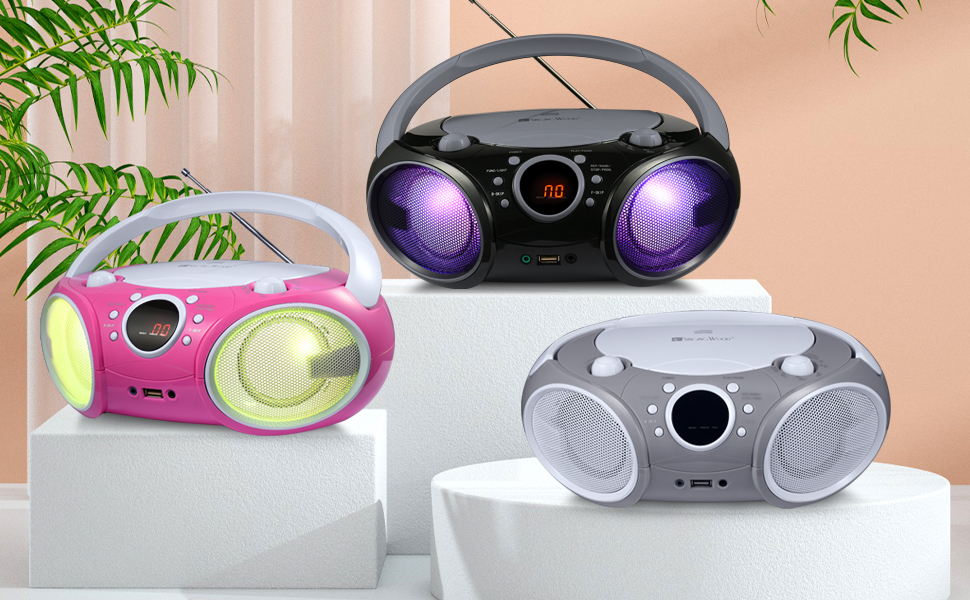 SINGING WOOD Multi Function CD BOOMBOX LED LITE