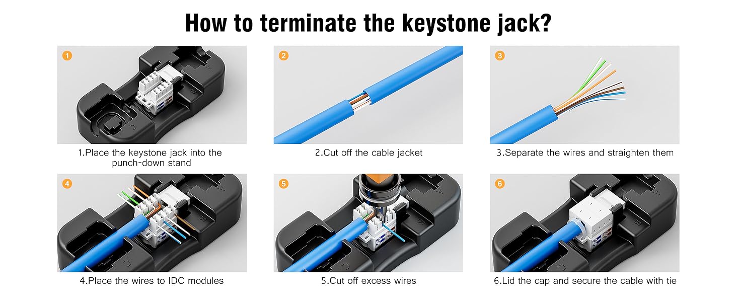 How to terminate the keystone jack