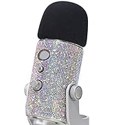 YOUSHARES Blue Yeti Pop Filter - Cute Glitter Sticker, Bling Diamond Shiny Skin with Mic Foam Win...