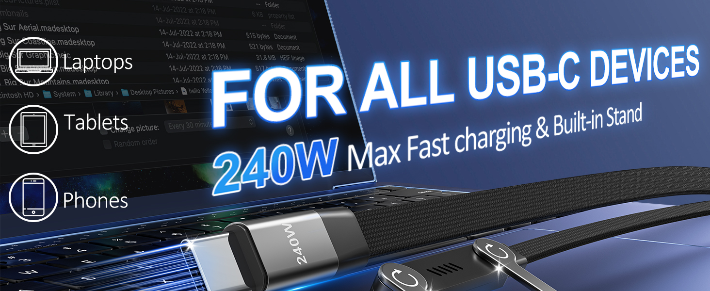 240 w stand data cable charger