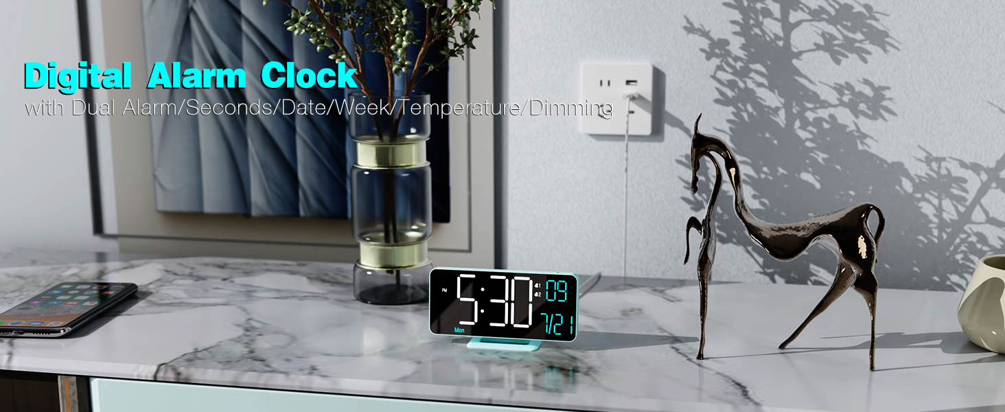 6.7in digital clock