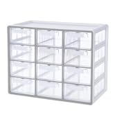 BLUE GINKGO Large 12 Drawer Storage Organizer Cabinet - Stackable Bead and Craft Storage, Hardwar...