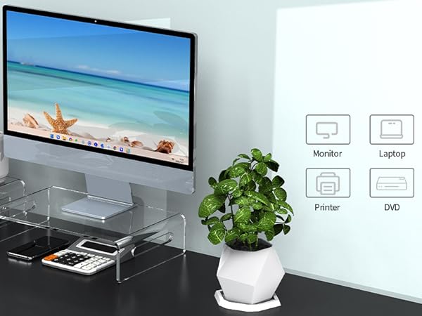 2 pack acrylic monitor riser