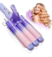 3 Barrel Curling Iron Hair Crimper: Birthday Gifts for Women - Aleath Dual Voltage Adjustable Tem...