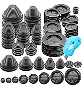 mankk Rubber Grommet Kit Firewall Grommet Wire Grommet Tower Shaped and Round Double Sided Rubber...