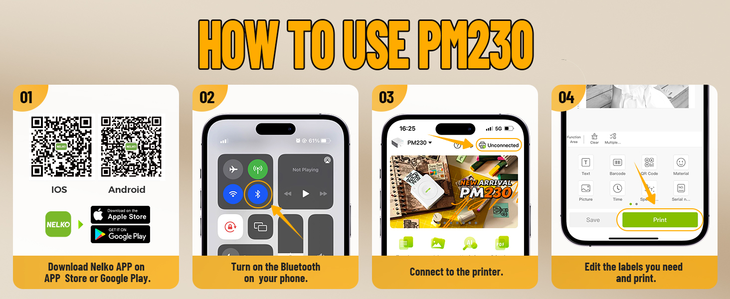 PM230 sticker printer sticker printer machine