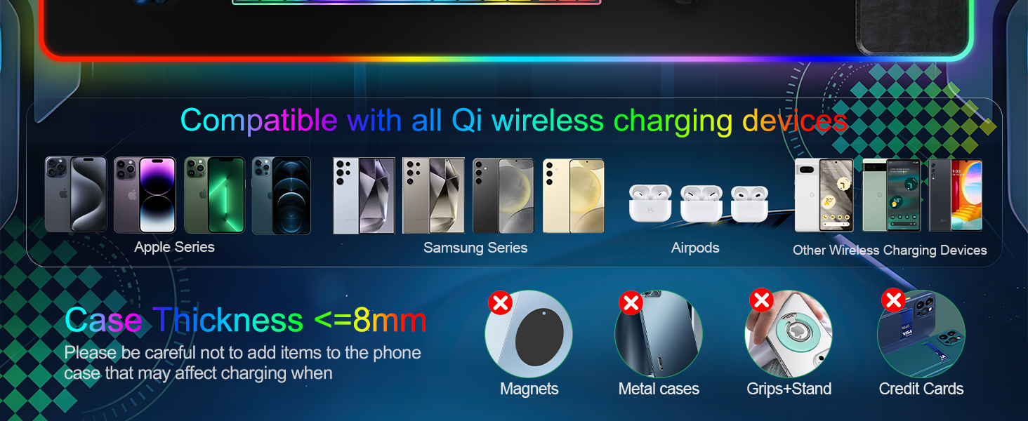 wireless charging mouse pad