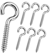 YAIRMIS 4 Pack 5 Inch Eye Bolts M1 Screw in Hooks,304 Stainless Steel Screw-in Hooks,Metal Ceilin...