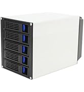 CDZHLTG 5 Bay 3 x 5.25 Drive Bays Hard Disk Enclosure HDD Hot Swap Cage Mobile Rack for 5 x SATA ...