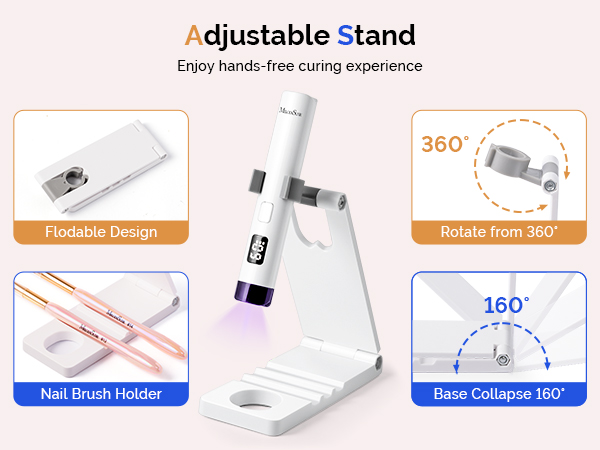 Handheld UV Light for Gel Nails with Stand