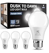 TJOY Dusk to Dawn Light Bulbs Outdoor, Light Sensor A19 LED Light Bulb, Automatic on/Off Photocel...