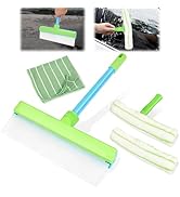 MVRPOWER Shower Squeegee for Glass Doors &amp; Window Squeegee Kit, 3-in-1 Silicone Squeegee with Rot...