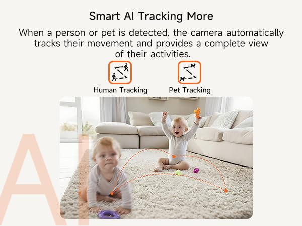 CINMOORE Wi-Fi Indoor Camera for Baby &amp;amp; Pet Monitoring, Auto Tracking, Night Vision home camera