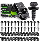 mxuteuk 50PCS 1/4 U-Nut Clips &amp; Hex Head Automotive Body Fender Bolts Kit,for Most Cars Fender,En...
