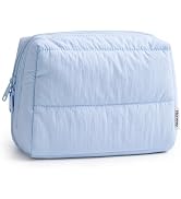 Narwey Puffy Makeup Bag Travel Toiletry Bag, Quilted Cosmetic Bag for women | Wide-Open, Nylon, S...