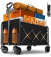Wagons Carts Foldable — Heavy Duty Collapsible Wagon for Groceries, Apartment Moving &amp; Storage Wa...