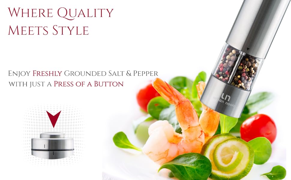 electric salt and pepper grinder set