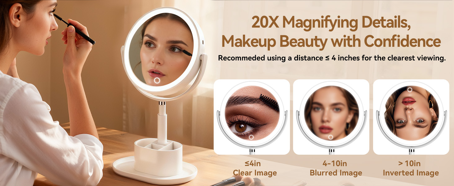 vanity mirror with lights, lighted makeup mirror with magnification, makeup mirror with lights