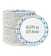 8.375 Inch Paper Plates,288 Count Disposable Paper Dinner Plates, Soak-Proof Disposable Paper Pla...