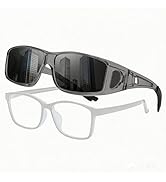 LVIOE Over Glasses Sunglasses Wrap Around Polarized Sunglasses for Men Women Fit Over Prescriptio...