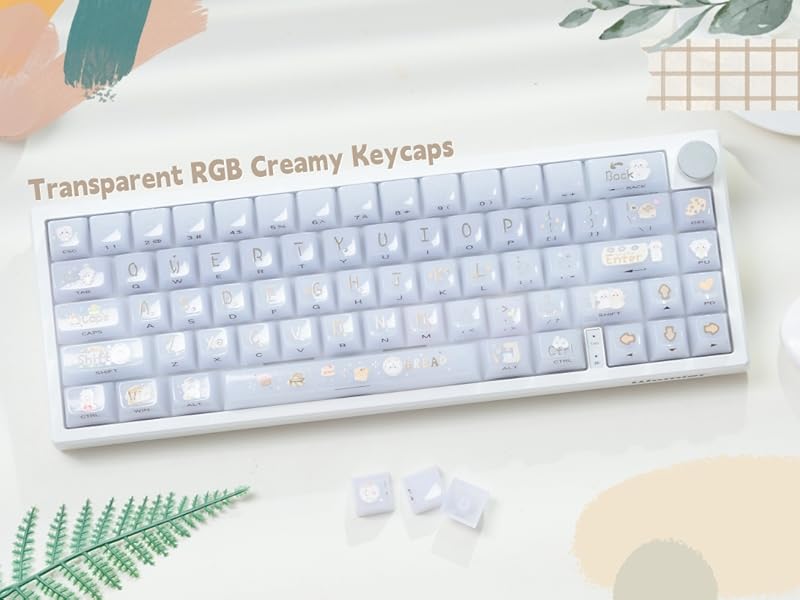 Keyboard Keycaps Jelly, White Ceramic Keycaps Style, Cake Sheep Key cap