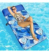 FindUWill Oversized Pool Float Lounge, 72" X 37" Extra Large Fabric-Covered Pool Floats for Adult...