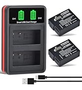 Pickle Power DMW-BLC12 DMW-BLC12PP Battery and Charger for Panasonic Lumix G7 G85 DMC-G95 DMC-FZ1...