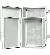 LeMotech Junction Box, Hinged Cover Stainless Steel Latch ABS Plastic IP67 Waterproof, Outdoor El...