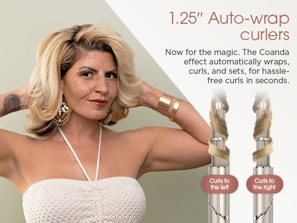 Auto-wrap curlers The Coanda effect automatically wraps, curls, and sets, for hassle-free curls