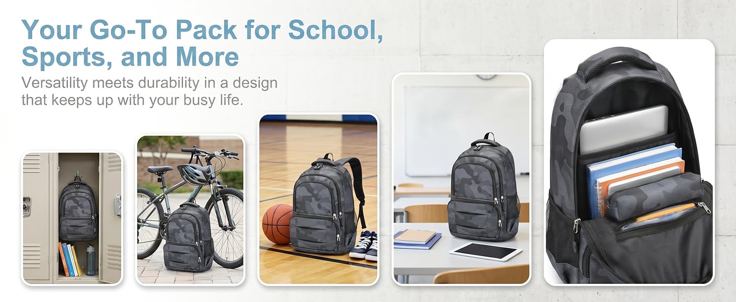 School Backpack Travel Bag for Men &amp;amp;amp; Women Lightweight College Back Pack with Laptop Compartmen