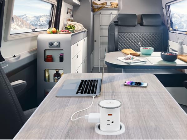 Pop Up Countertop Outlet with 15W Wireless Charger