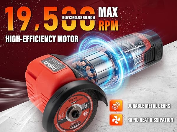  TEENO Cordless Angle Grinder