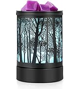 inrorans Black Metal Electric Wax Warmer Wax Burner with 7 Colors Cycle LED Light PTC Heating Ele...