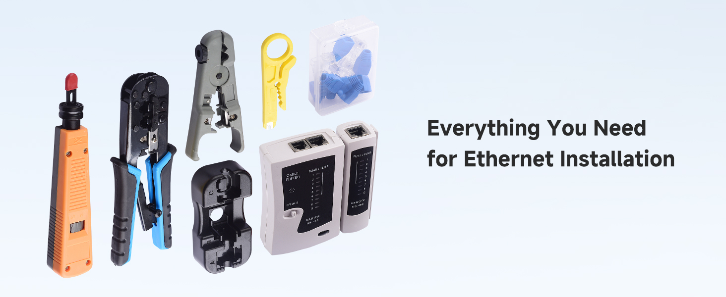 Cable Matters 7-in-1 Network Tool Kit with RJ45 Ethernet Crimping Tool, Punch Down Device