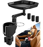 IPOW 4-in-1 Car Cup Holder Expander Tray,Detachable Upgraded Car Food Tray Expandable Dual Cup wi...