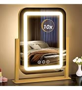 Shinerva 12"×13.9" Vanity Mirror with Lights, LED Makeup Mirror | Smart Touch, 3 Dimmable Colors,...